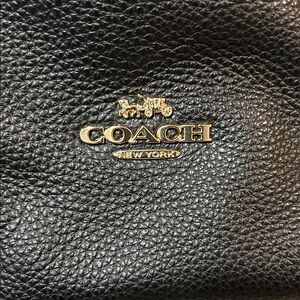 Coach Black Pebbled Leather Bag with Gold Logo